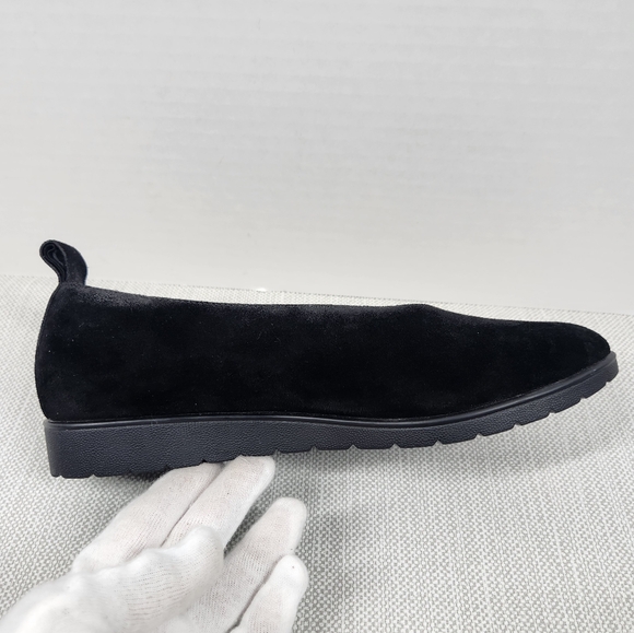 Eileen Fisher humor size 9.5 black suede wedge flats - Picture 5 of 13